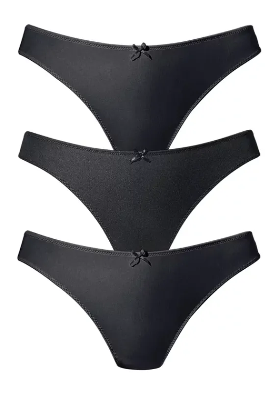 Strings|petite fleur String 3Xschwarz