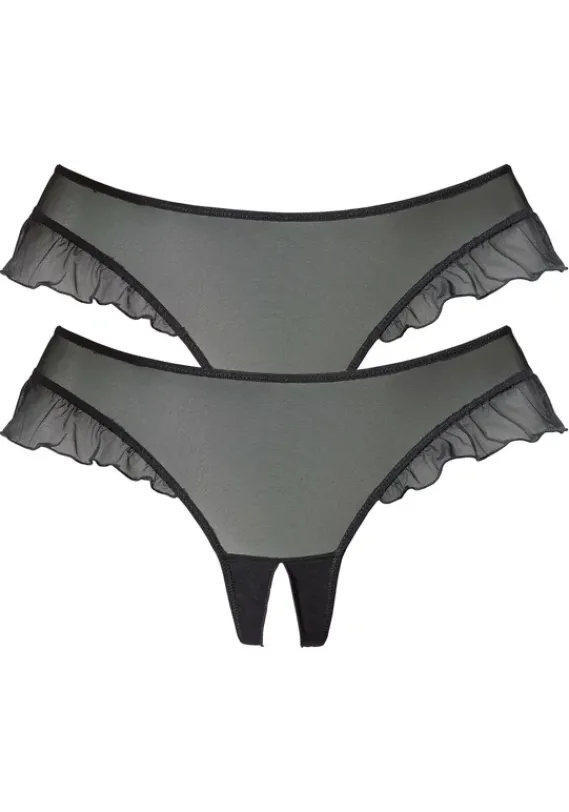 Strings|petite fleur gold String-Ouvert 2Xschwarz