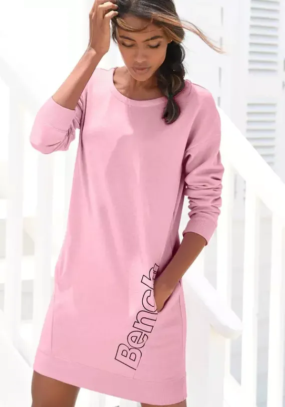 Strandkleider|Bench. Sweatkleid Rosa-Schwarz