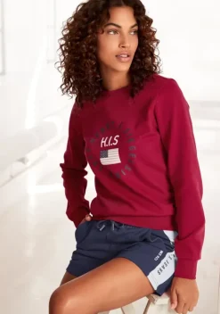 Damenshirts|H.I.S Sweatshirt Rot