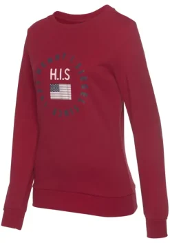 Damenshirts|H.I.S Sweatshirt Rot
