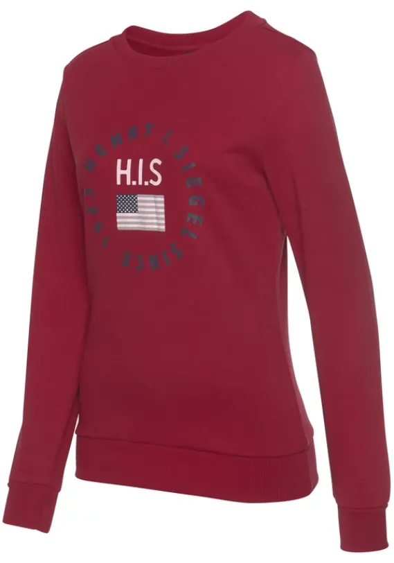 Damenshirts|H.I.S Sweatshirt Rot