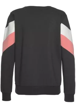 Damenshirts|H.I.S Sweatshirt Anthrazit-Rosa-Weis