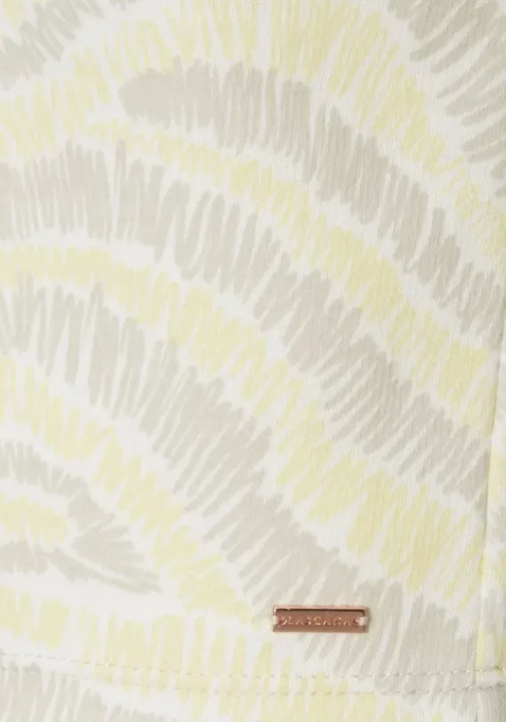 Damenshirts|LASCANA Sweatshirt Hellgelb-Hellgrau-Gemustert