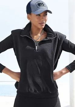 Damenshirts|Bench. Sweatshirt Schwarz