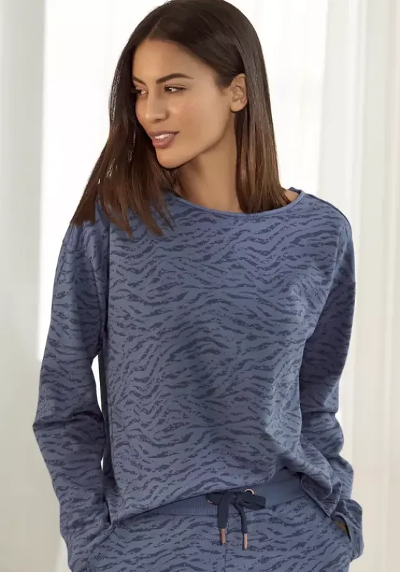 Damenshirts|LASCANA Sweatshirt Graublau