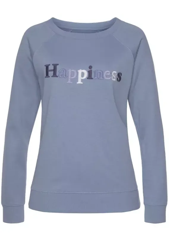 Damenshirts|H.I.S Sweatshirt Blue