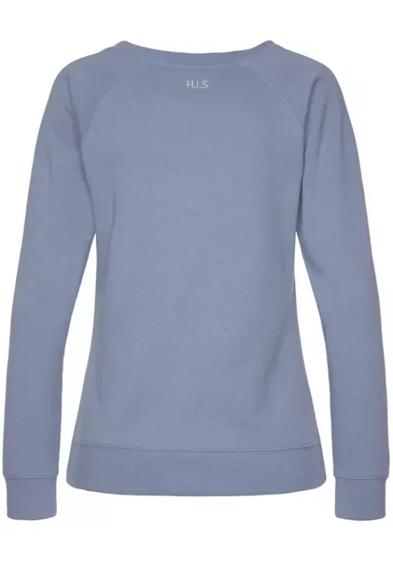 Damenshirts|H.I.S Sweatshirt Blue