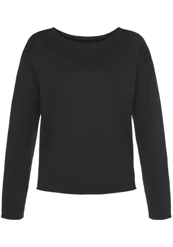 Damenshirts|LASCANA Sweatshirt"/ Langarmshirt" Schwarz