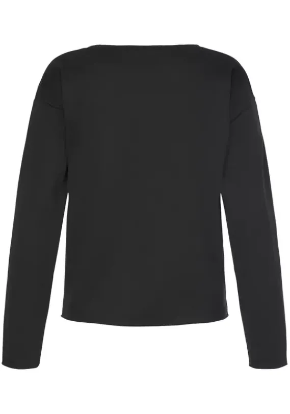 Damenshirts|LASCANA Sweatshirt"/ Langarmshirt" Schwarz
