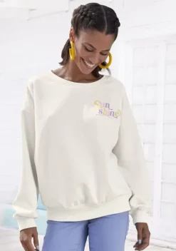 Buffalo Homewear-Oberteile<Sweatshirt"Mit Rippbundchen"