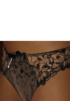 Reizwasche|JETTE Tanga Schwarz-Caramel