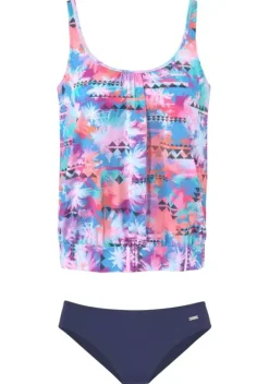 Tankinis|Venice Beach Tankini Pink-Blau-Bedruckt