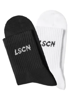 Socken|LSCN by LASCANA Tennissocken 1X Schwarz, 1X Weis