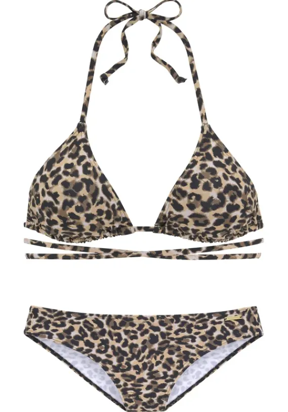 Triangel-Bikinis|Bruno Banani Triangel-Bikini"Bomba" Braun-Bedruckt