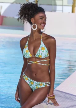 Triangel-Bikinis|Buffalo Triangel-Bikini"Capri" Mint-Orange Bedruckt