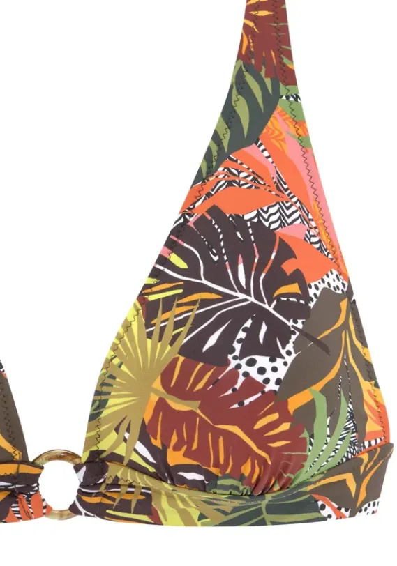 Triangel-Bikinis|Vivance Triangel-Bikini"Foglia" Braun-Bedruckt