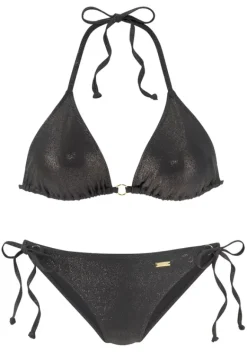 Triangel-Bikinis|LASCANA Triangel-Bikini"Gloss" Schwarz