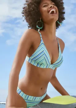 Triangel-Bikinis|LASCANA Triangel-Bikini"Mila" Turkis-Gestreift