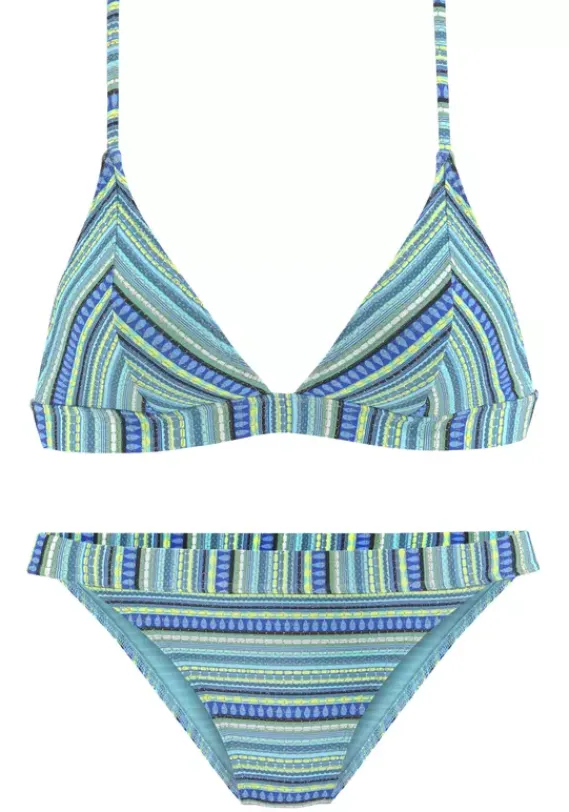 Triangel-Bikinis|LASCANA Triangel-Bikini"Mila" Turkis-Gestreift