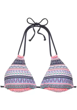 Triangel-Bikinis|s.Oliver Triangel-Bikini-Top"Barcelona" Blau-Rose-Gestreift