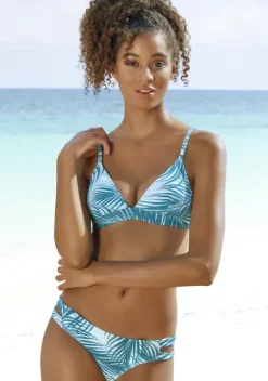 Triangel-Bikinis|LASCANA ACTIVE Triangel-Bikini-Top"Coal" Petrol-Bedruckt