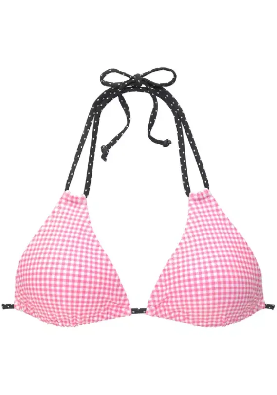Triangel-Bikinis|Buffalo Triangel-Bikini-Top"Florida" Rosa-Schwarz