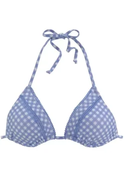 Triangel-Bikinis|Buffalo Triangel-Bikini-Top"Karo" Hellblau-Kariert
