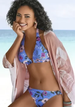 Triangel-Bikinis|s.Oliver Triangel-Bikini-Top"Maya" Blau-Bedruckt