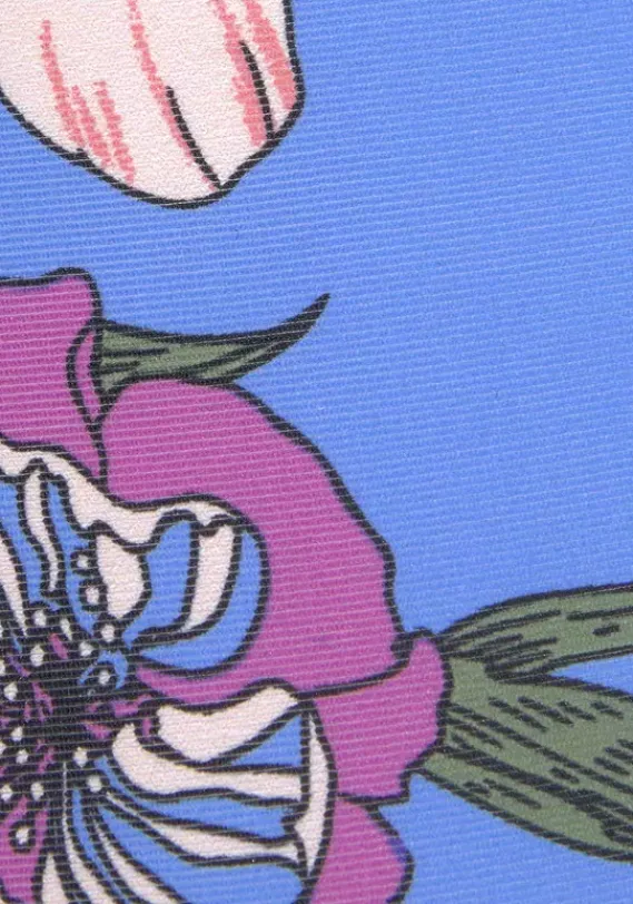 Triangel-Bikinis|s.Oliver Triangel-Bikini-Top"Maya" Blau-Bedruckt