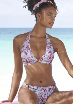 Triangel-Bikinis|s.Oliver Triangel-Bikini-Top"Scatter" Lila-Bedruckt