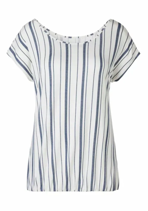 Homewear-Oberteile|Beachtime T-Shirt Blau-Gestreift