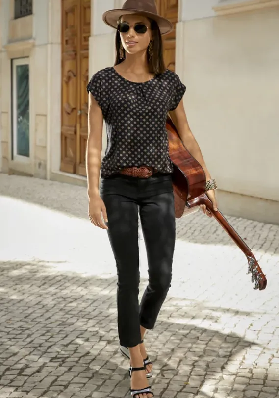 Damenshirts|LASCANA T-Shirt Schwarz