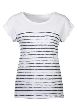 Damenshirts|Beachtime T-Shirt Weis-Navy