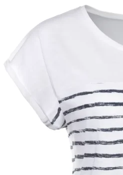 Damenshirts|Beachtime T-Shirt Weis-Navy