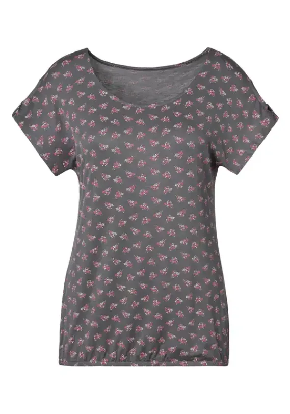 Damenshirts|LASCANA T-Shirt Dunkelgrau