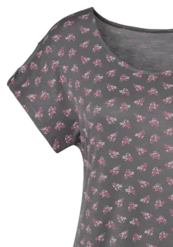 Damenshirts|LASCANA T-Shirt Dunkelgrau
