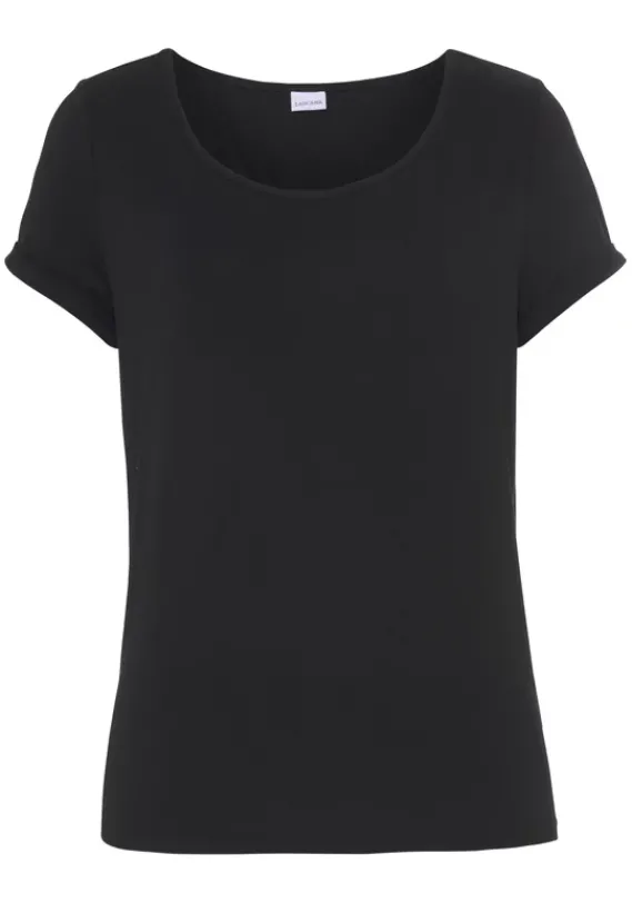 Damenshirts|LASCANA T-Shirt Schwarz