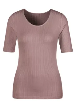 Damenshirts|LASCANA T-Shirt"Rippshirt" Mauve