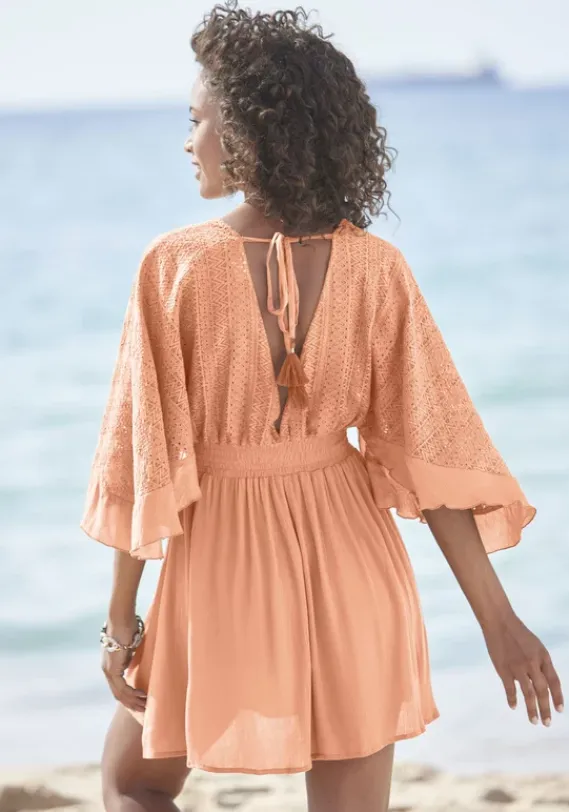 Strandmode|LASCANA Tunikakleid Pfirsich