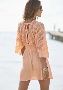 Strandmode|LASCANA Tunikakleid Pfirsich