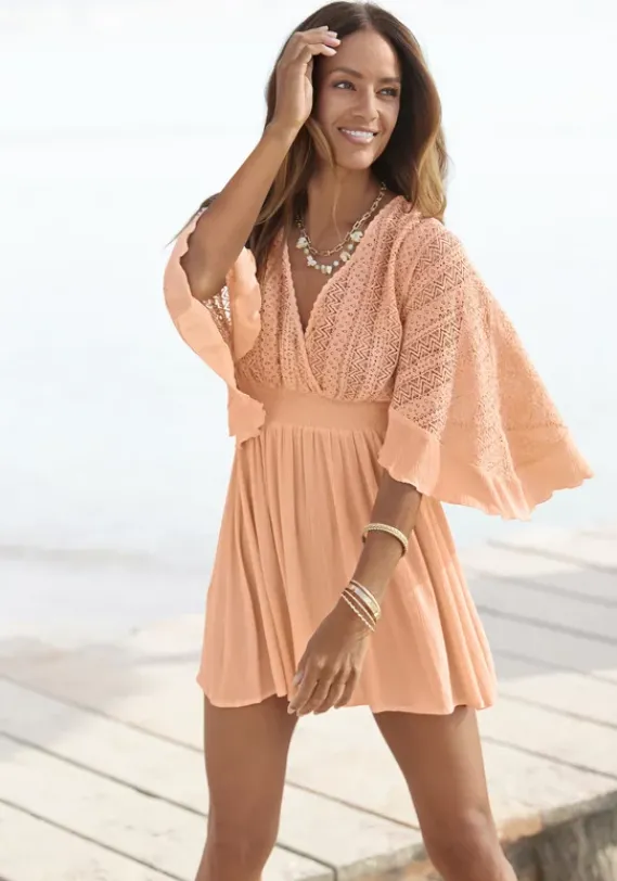 Strandmode|LASCANA Tunikakleid Pfirsich