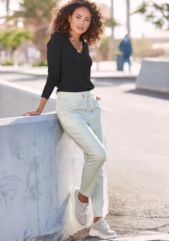 Pullover|Vivance V-Ausschnitt-Pullover Schwarz