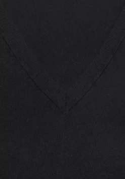 Pullover|Vivance V-Ausschnitt-Pullover Schwarz