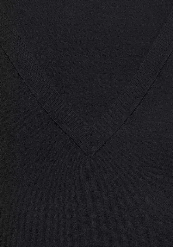 Pullover|Vivance V-Ausschnitt-Pullover Schwarz