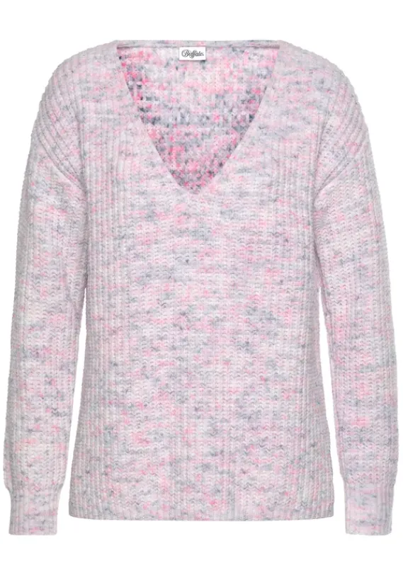 Pullover|Buffalo V-Ausschnitt-Pullover Multicolor