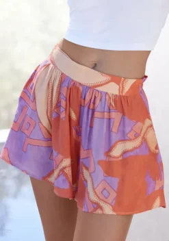 Strandmode|LASCANA Webshorts Orange-Pink Bedruckt